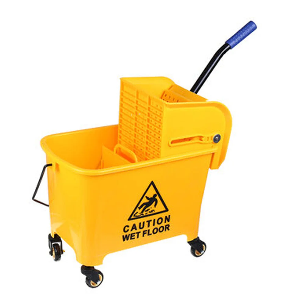 Plastic Mini Mop Bucket 20L with wringer Trolley | Bin Lift – Qatar
