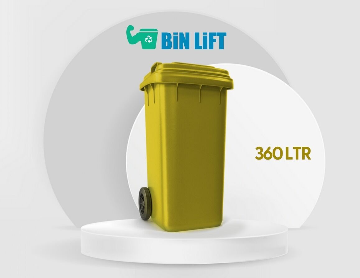360 Ltr Plastic Garbage Bin W/2 Wheels & Lid | Bin Lift - Qatar