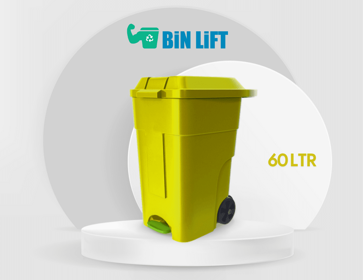 60-liter Yellow Waste Bin | Bin Lift - Qatar
