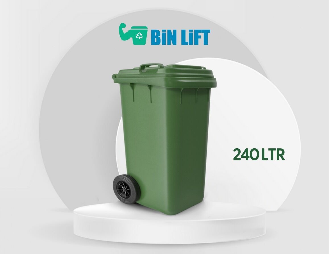 Green 240 LTR Plastic Waste Bin