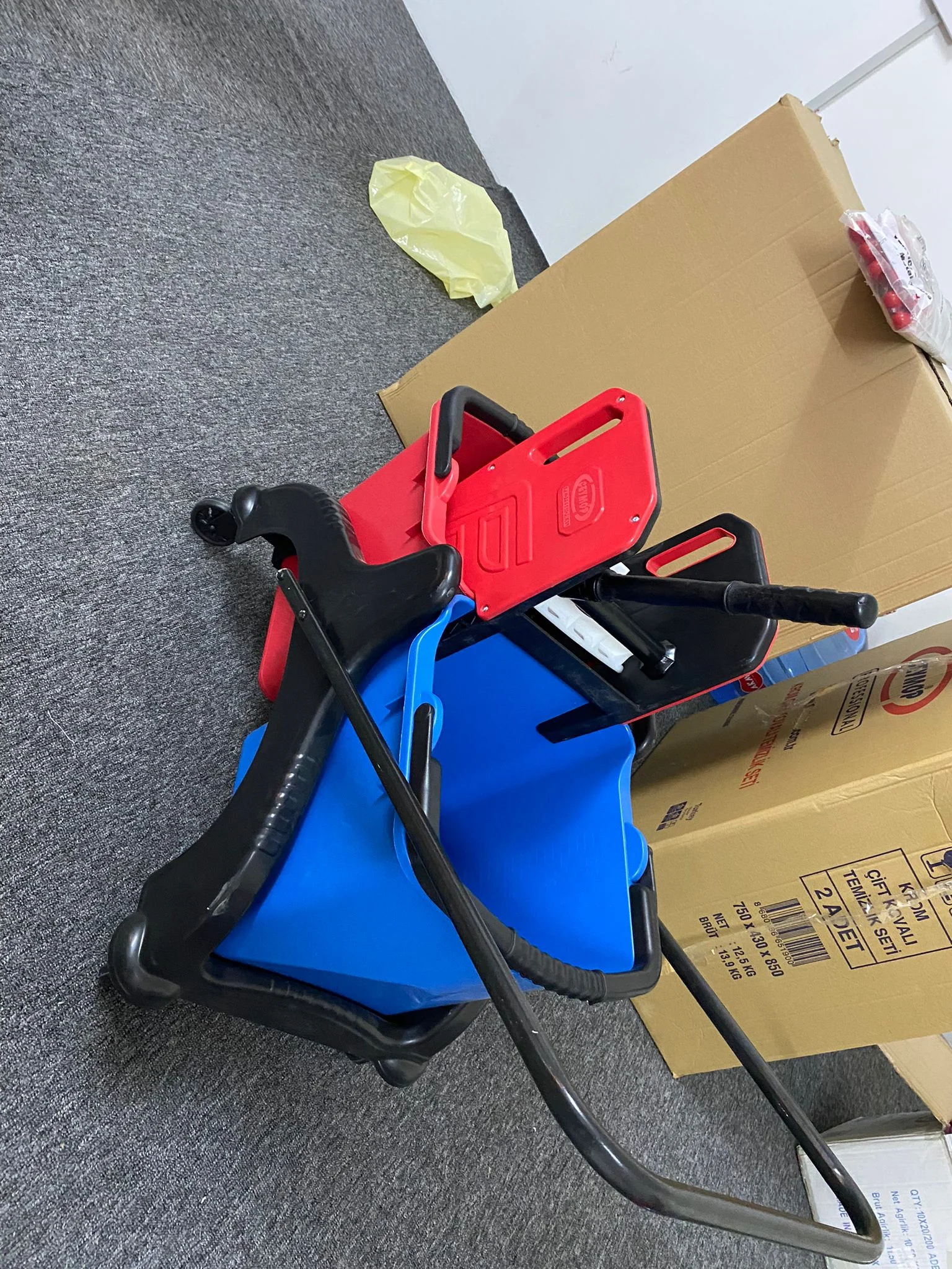 Mop Trolley Double Bucket Plastic – Perfect for Cleaning and Transporting set of 1 Trolley | Bin Lift – Qatar - Image 5