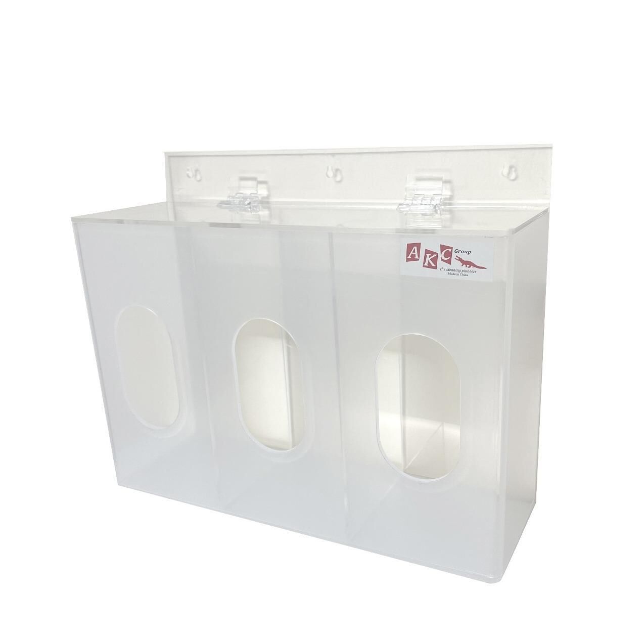 Acrylic Dispenser for Gloves, Face Mask & Hair Net 3 Grid | Bin Lift – Qatar
